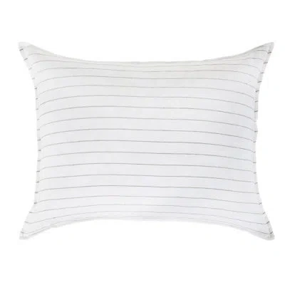 Pom Pom At Home Blake 100% Linen Lumbar Rectangular Pillow Cover & Insert In White