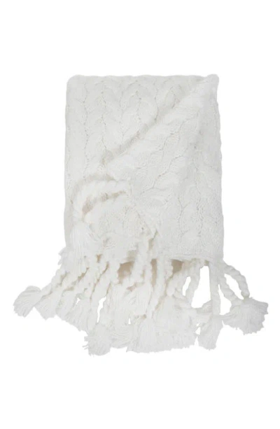 Pom Pom At Home Capistrano Fringed Throw In Winter White