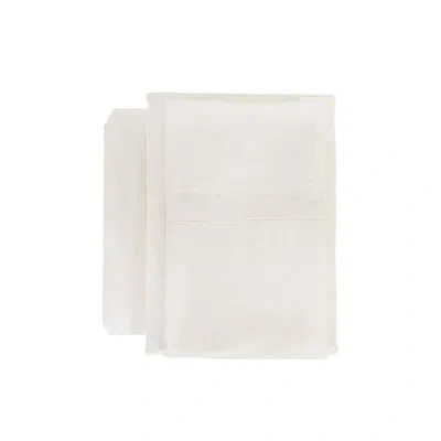 Pom Pom At Home Classico Hemstitch 100% Cotton Sateen Sheet Set In Ivory