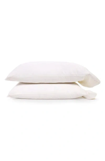 Pom Pom At Home Classico Set Of 2 Cotton Sateen Pillowcases In White