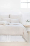 Pom Pom At Home Connor Stripe Linen & Cotton Duvet Cover In Ivory/amber