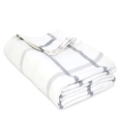Pom Pom At Home Copenhagen Plaid Bed Blanket, Twin/twin Xl In White