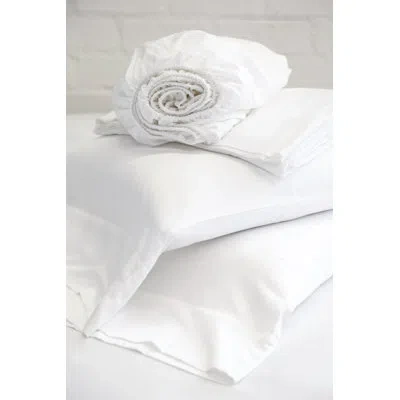 Pom Pom At Home Cotton Sateen Pillowcase Set In White