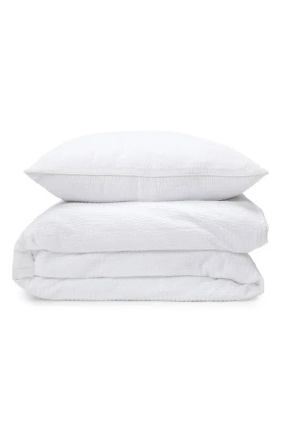 Pom Pom At Home Emily Cotton Seersucker Duvet Cover In White/white