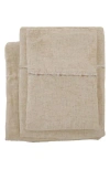 Pom Pom At Home Frayed Edge Sheet Set In Brown