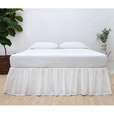 Pom Pom At Home Gathered Bed Skirt, Queen In White