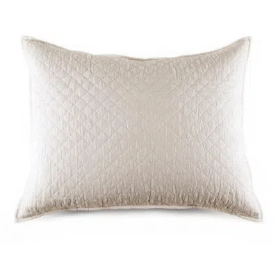 Pom Pom At Home Hampton 100% Linen Big Pillow With Insert In Cream