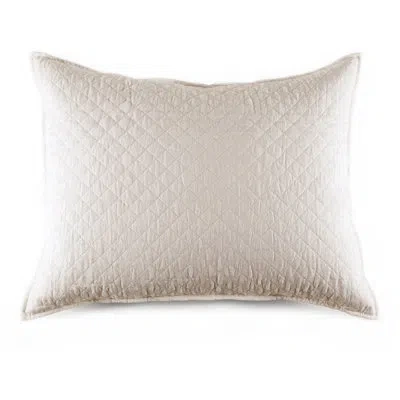 Pom Pom At Home Hampton Diamond Quilted Linen Sham In Cream