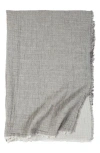 Pom Pom At Home Hermosa Oversized Cotton & Linen Throw Blanket In Light Grey/cream