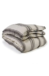 Pom Pom At Home Jackson Stripe Linen Duvet Cover In Flax/midnight