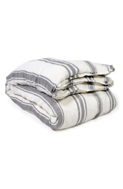 Pom Pom At Home Jackson Stripe Linen Duvet Cover In Multi