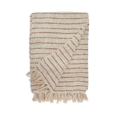 Pom Pom At Home Jojo Handwoven Cotton Oversized Throw Blanket In Ivory / Walnut