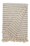 Pom Pom At Home Jojo Oversize Throw Blanket In Ivory/charcoal