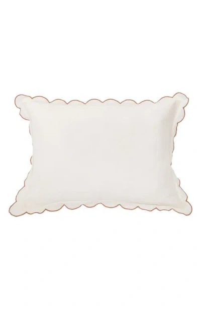 Pom Pom At Home Kelly Linen Sham In Cream/terra Cotta