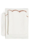 Pom Pom At Home Kelly Linen Sheet Set In Cream/terra Cotta
