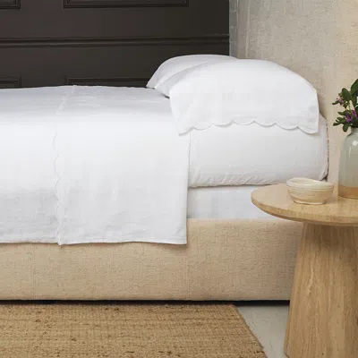 Pom Pom At Home Kelly Linen Sheet Set, Queen In White