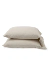 Pom Pom At Home Kelly Set Of 2 Linen Pillowcases In Flax