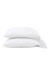 Pom Pom At Home Kelly Set Of 2 Linen Pillowcases In White/french Blue