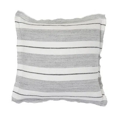 Pom Pom At Home Laguna Square Linen Pillow Cover & Insert In Gray,charcoal