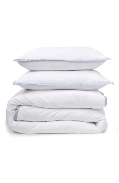 Pom Pom At Home Langston Sateen Duvet Cover & Sham Set In White