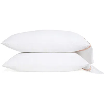 Pom Pom At Home Langston Set Of 2 Sateen Pillowcases In White