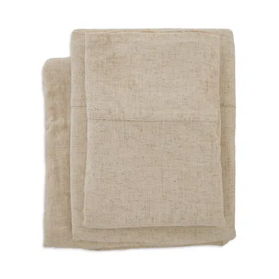 Pom Pom At Home Linen Blend Sheet Set, Queen In Brown