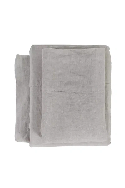 Pom Pom At Home Linen Sheet Set In Gray