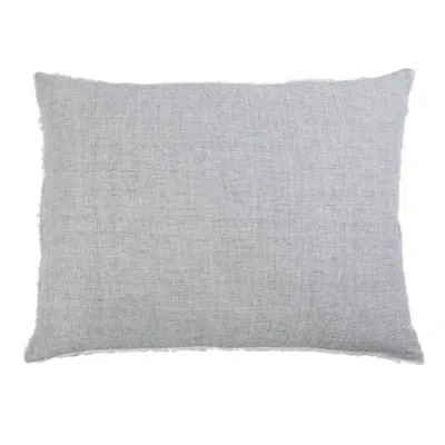 Pom Pom At Home Logan 100% Linen Big Pillow With Insert In Navy,feathers