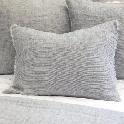 Pom Pom At Home Logan Navy/olive/terra Cotta/charcoal Linen Piece Sham