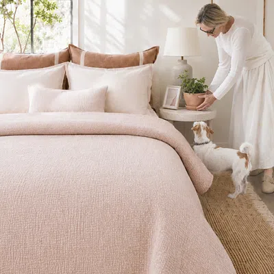 Pom Pom At Home Malibu Matelasse Blanket, King In Pink