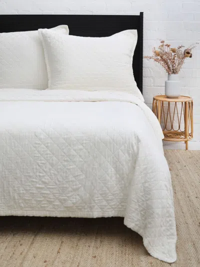 Pom Pom At Home Monaco Coverlet & Pillow Collection In Ivory