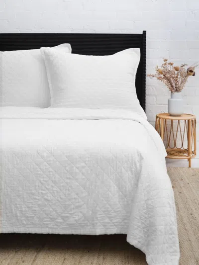 Pom Pom At Home Monaco Coverlet & Pillow Collection In White