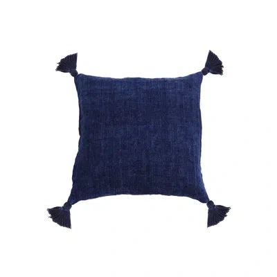 Pom Pom At Home Montauk Square Linen Pillow Cover & Insert In Indigo
