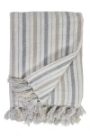 Pom Pom At Home Naples Oversize Linen Throw Blanket In Gray