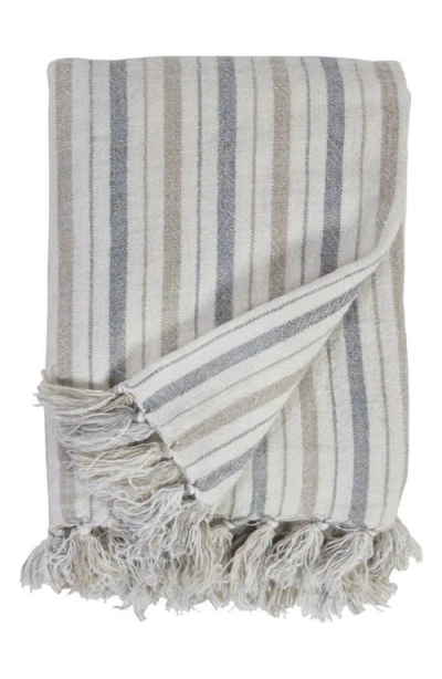 Pom Pom At Home Naples Oversize Linen Throw Blanket In Gray