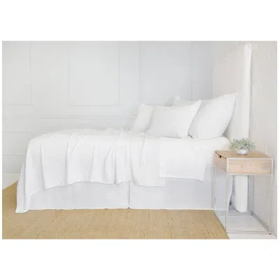 Pom Pom At Home Ojai Standard Cotton Reversible Coverlet/bedspread In White