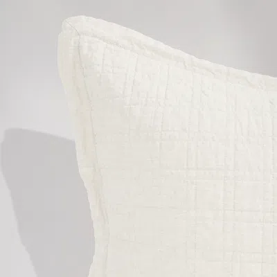Pom Pom At Home Owen Linen/cotton Quilted Standard Sham In White
