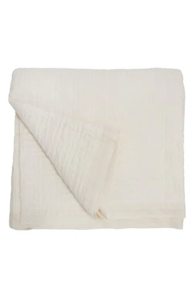 Pom Pom At Home Owen Quilted Linen Coverlet In White