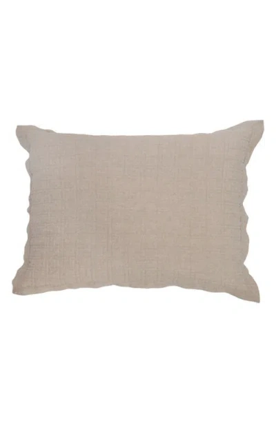 Pom Pom At Home Owen Quilted Linen Pillow Sham In Brown