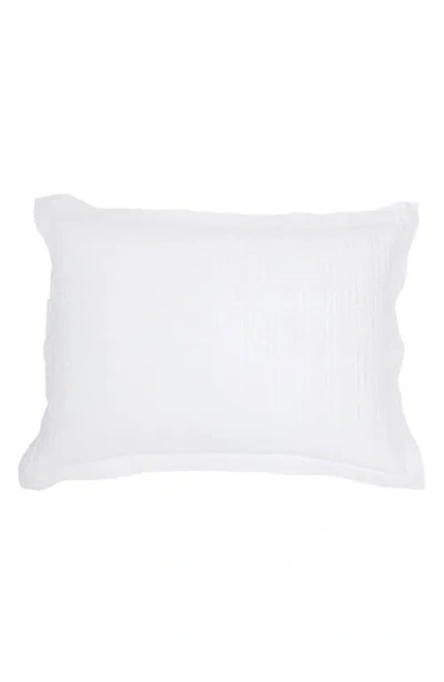Pom Pom At Home Owen Quilted Linen Pillow Sham In White