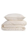 Pom Pom At Home Parker Bamboo 3-piece Duvet Cover Set In Ivory
