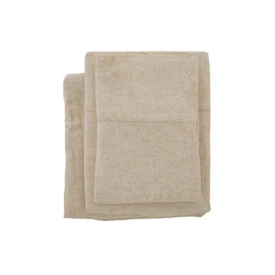 Pom Pom At Home Rayon From Bamboo / Linen Sheet Set  - (fitted, Flat, Pair Of K Pc) In Natural