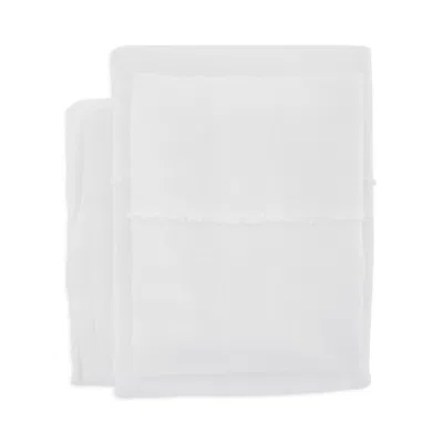 Pom Pom At Home Remi Linen Blend Frayed Sheet Set, California King In White
