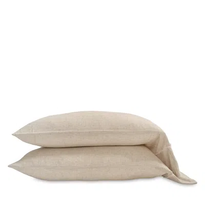 Pom Pom At Home Remi Linen Blend Frayed Standard Pillowcase, Set Of 2 In Neutral