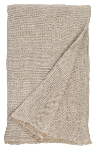 Pom Pom At Home River Oversize Linen Throw Blanket In Brown