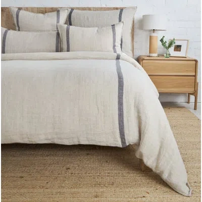Pom Pom At Home Rory Herringbone 100% Linen Duvet Cover In Tan