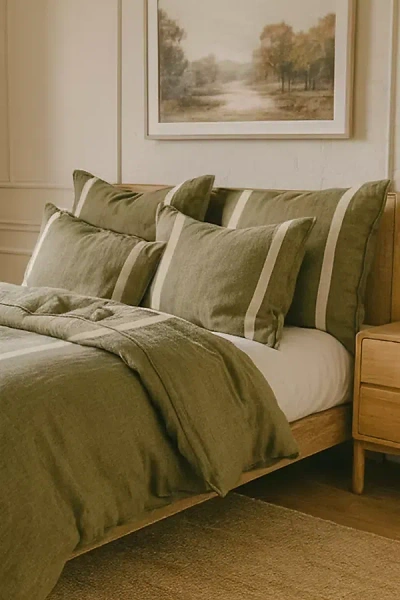 Pom Pom At Home Rory Linen Duvet Cover In Green