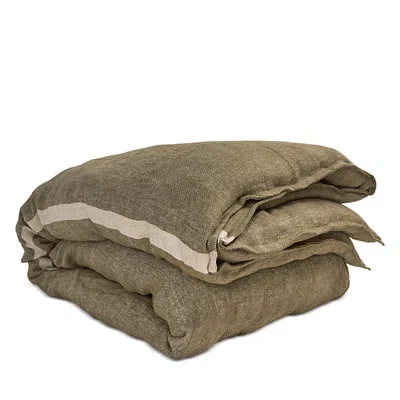 Pom Pom At Home Rory Linen Duvet Cover, Queen In Green