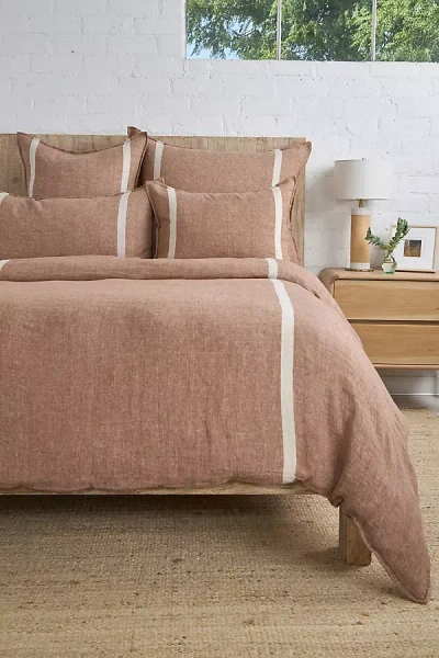 Pom Pom At Home Rory Linen Shams, Set Of 2 In Brown
