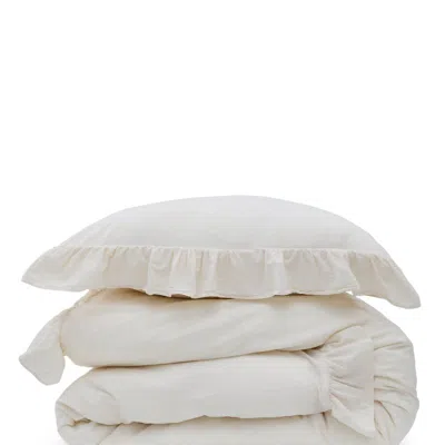 Pom Pom At Home Rowan Crinkled Cotton Duvet Set In White
